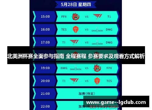 北美洲杯赛全面参与指南 全程赛程 参赛要求及观看方式解析